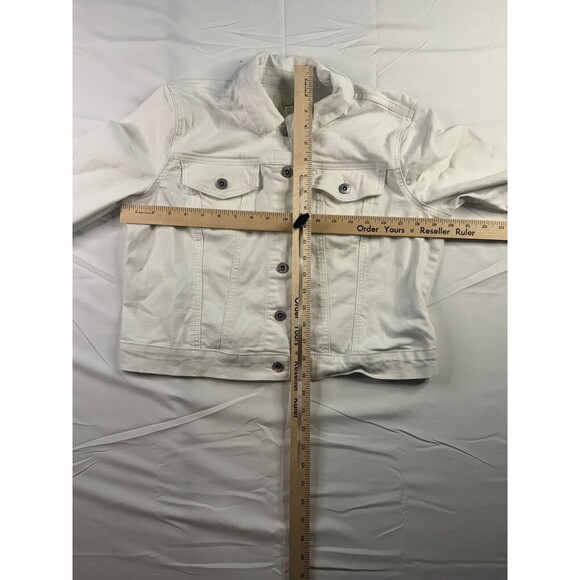 Jessica Simpson Jacket Womens Size XL White Button Front Pocket Long Sleeve - Picture 3 of 7